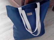 Torba na ramię na zakupy granatowa