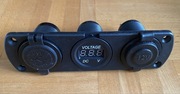 GNIAZDO ŁADOWANIA ZAPALNICZKI 12V WOLTOMIERZ 2 USB