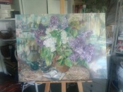 "Kwiaty" obraz 60 x 80 akryl 