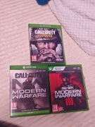Zestaw gier Cod call of duty WWII Modern warfare 1 i 3 Xbox one series PL 