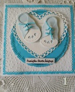 Kartka ręcznie robiona na chrzest dla chłopca. Personalizacja.