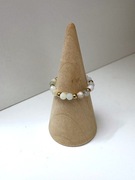 Pierścionek handmade z amazonitem i złotym hematytem