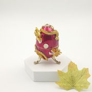 Jajko jajo faberge pojemniki szkatułka czerwone styl złote smoki