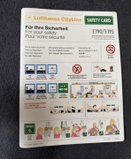 Safety Card / Karty Instrukcja Bezpieczeństwa LUFTHANSA CityLine E190/E195