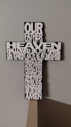 Dekoracja, krzyż z modlitwą Ojcze nasz 