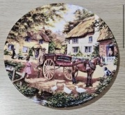 ROYAL DOULTON Talerz ozdobny porcelanowy w pudełku Certyfikat wieś konie