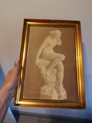 Obraz xix wiek oleodruk miedzioryt drzeworyt akt Wenus olejny kobiecy 