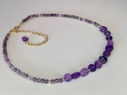 Naszyjnik Choker z naturalnych ametystów 