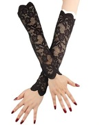 Damskie gotyckie rękawiczki koronkowe bez palców, styl barokowy 39 cm