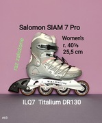 Jak nowe - Rolki Salomon SIAM 7 PRO dla kobiet - Titalium, rozm. 40 1/3