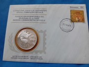 srebrnych medal i znaczek Botswana 10 rocznica niepodległości 20 gram 