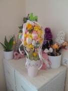 Drzewko Wielkanocne kurczaczki, pisanki, kwiaty wys.59cm +gratis zawieszki 