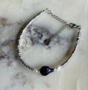 Bransoletka z pereł i hematytu