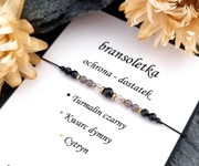 Bransoletka z kamieni - ochrona, bogactwo (turmalin, kwarc dymny, cytryn) 