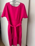 Elegancka wizytowa sukienka różowa fuksja rozmiar XXL