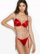 Victoria's Secret błyszczący pas do pończoch z kryształkami XS/S