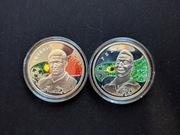 Srebrna moneta  - 100 Dram Królowie Futbolu Pele Eusebio 