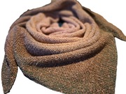 chusta mech na szydełku pudrowy róż, khaki