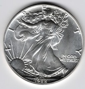 Amerykański orzeł 1988r - 1uncja srebra, niski nakład