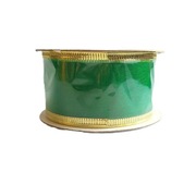 WSTĄŻKA TAŚMA dekoracyjna z drucikiem i lamówką organza 3,7 cm..