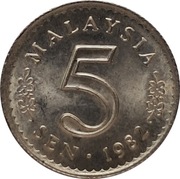 Malezja 5 sen 1982, KM#2