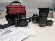 Nikon D60 + 2 obiektywy 18-55 VR i 55-200 VR + torba + ładowarka