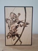 Łucznik, A4, sklejka (prezent, obraz, ozdoba, pirografia)