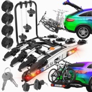 Bagażnik Aguri Active Bike 4 rowery hak holowniczy uchylany zamykany 13 pin