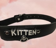 Obroża skórzana dla dorosłych z diamentami