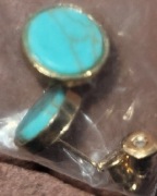 Nowoczesne Kolczyki Piękne Błękitny Kamień 