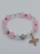 Bransoletka różowa z kamieni naturalnych 