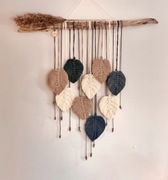 Makrama ozdoba ścienna liście 