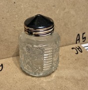 solniczka szklana zdobiona vintage 7cm