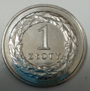 1 ZŁOTY 2019 - WADA TŁOCZENIA AWERS I REWERS 