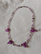 Naszyjnik z ametystem i kwarcem fioletowym