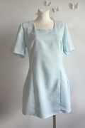 Błękitna sukienka z krepy M/L