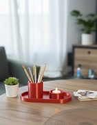 Stojak-organizer do wnętrz, drukowany w technologii 3D (czerwony)