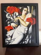 OBRAZ olejny Łempicka - Ira Perrot z bukietem