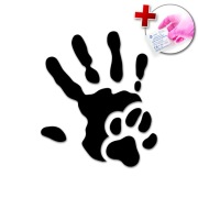 NAKLEJKA NA SAMOCHÓD AUTO LAPTOP - RĘKA ŁAPA PSA