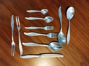 Sztućce zastawa Hefra wzór amerykański rozbudowany zestaw posrebrzane 