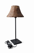 Lampka stolowa rattan metalowa 43 cm E14 z zarowka
