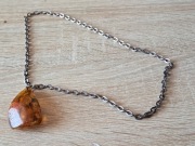 Lancuszek srebrny z bursztynem 