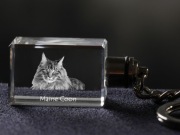 Maine Coon brelok sześcienny ŚWIECĄCY 