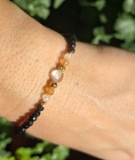 Bransoletka z naturalnych kamieni | Turmalin  Cytryn  Obsydian 