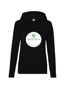 bluza czarna z kapturen green peace 