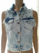 kamizelka w czaszki  jeansowa gina tricot perfect jeans r. 40