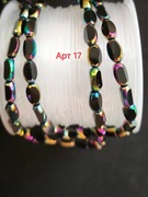 Szklane koraliki do tworzenia biżuterii, czarne z wielobarwnymi lamòwkami