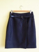 Spódnica biurowa, szara/grafitowa z zakładką pasek