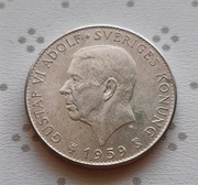 Szwecja 5 koron 1959 - król Gustaw VI - srebro