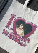 Torba tote bag billie eilish pink beige cotton bawełna bawełniana